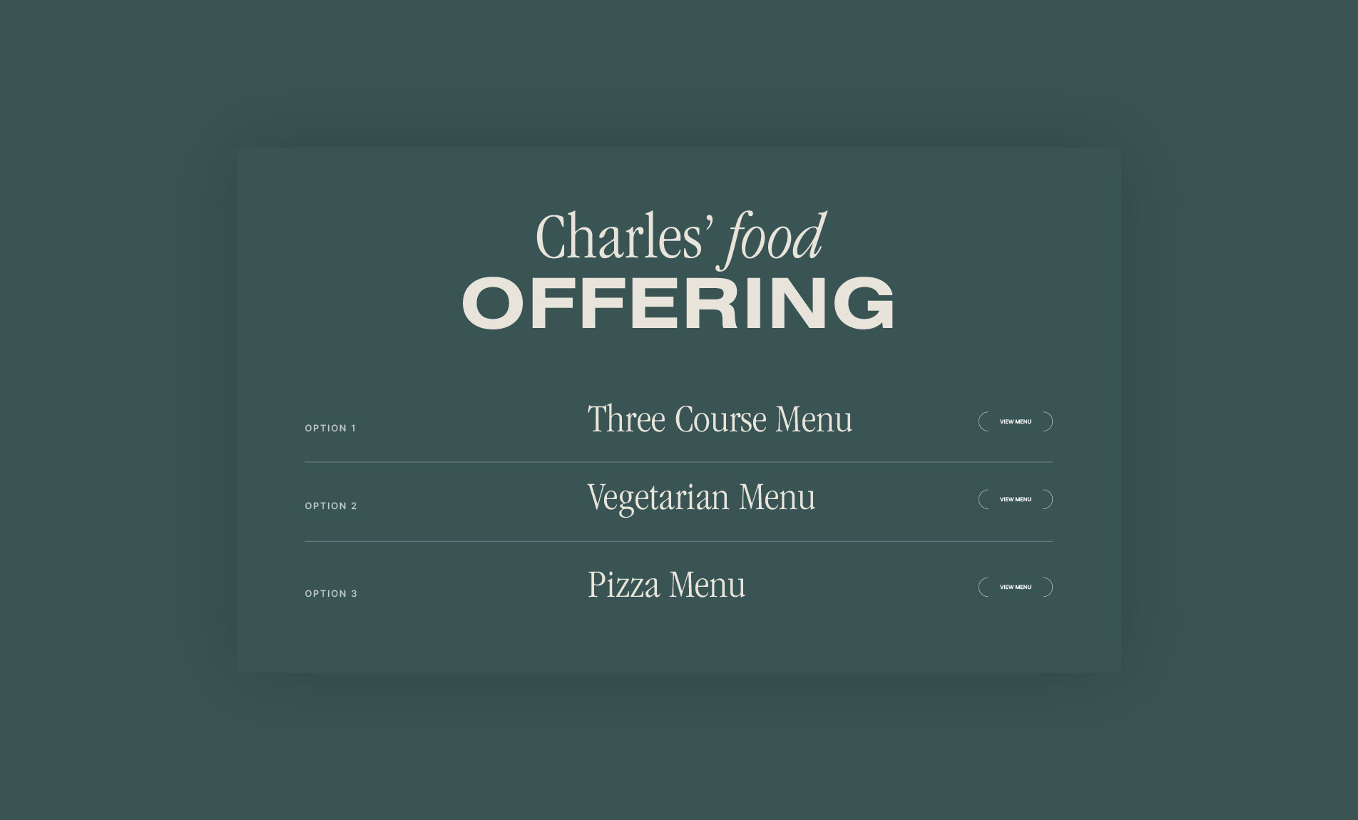 Preview of menu