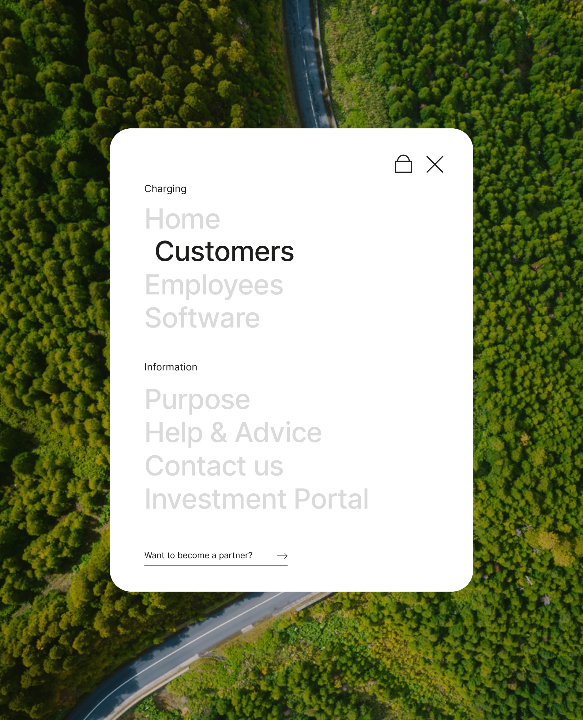 Preview of menu navigation