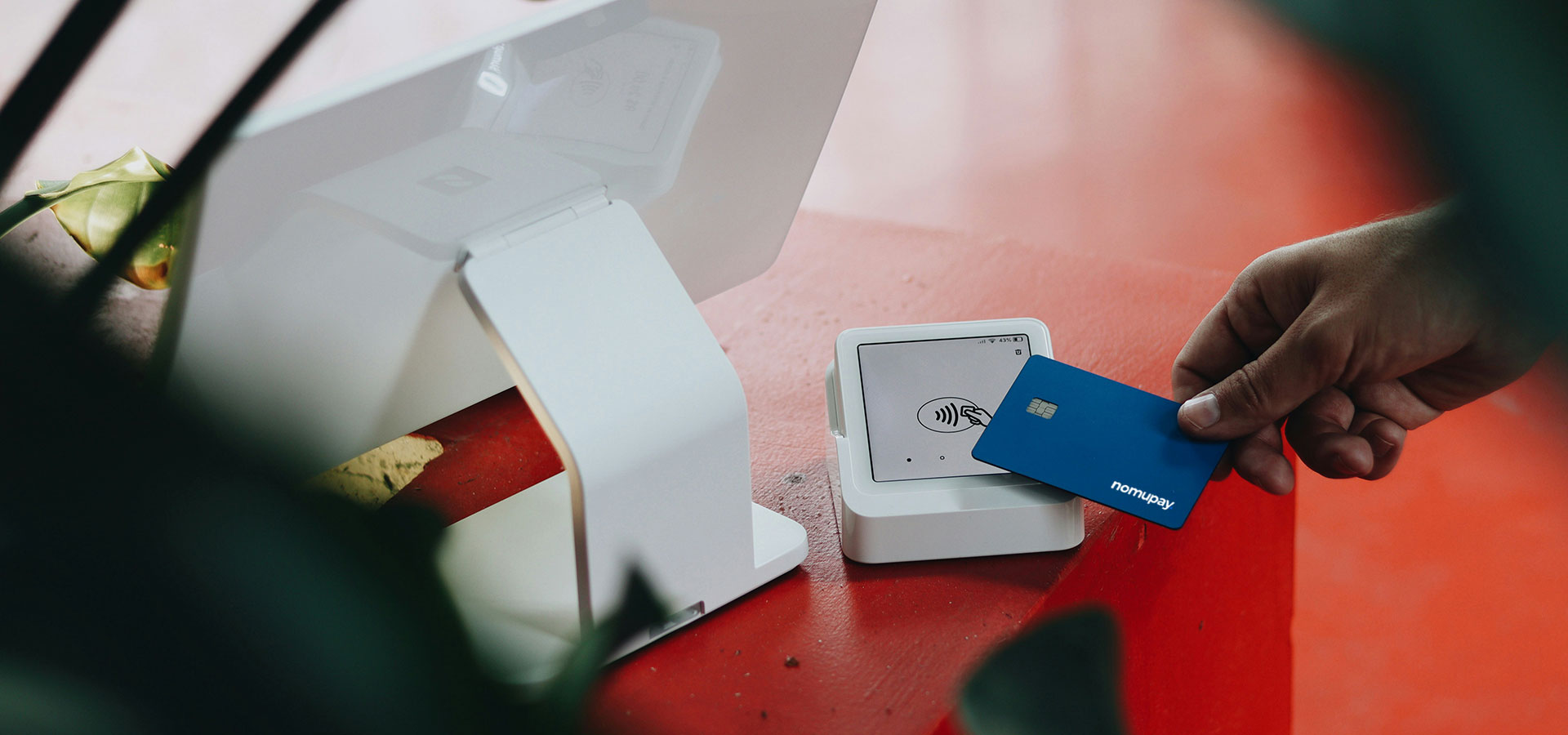 Lifestyle image of bank card making payment