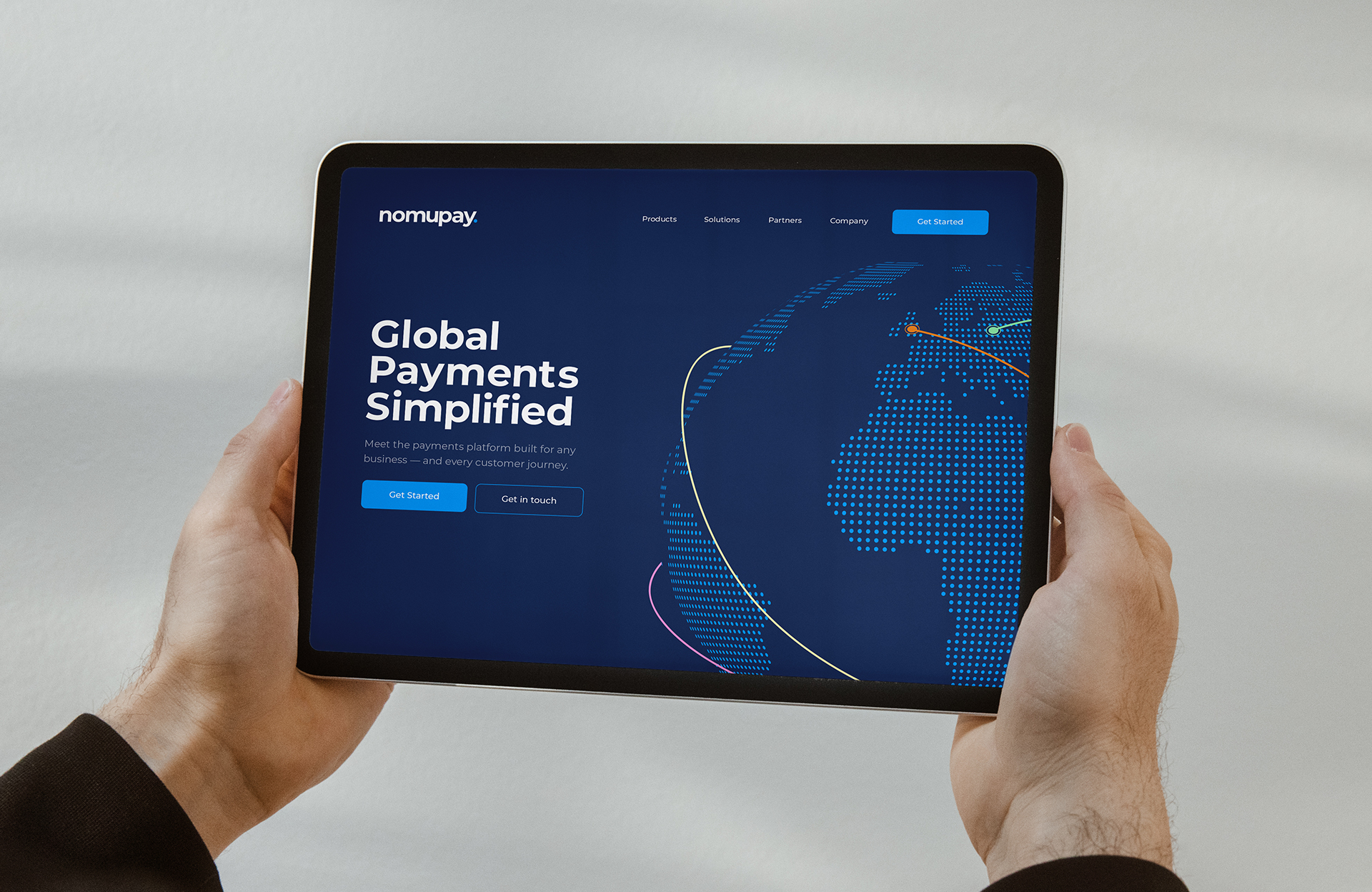 Preview of website on tablet