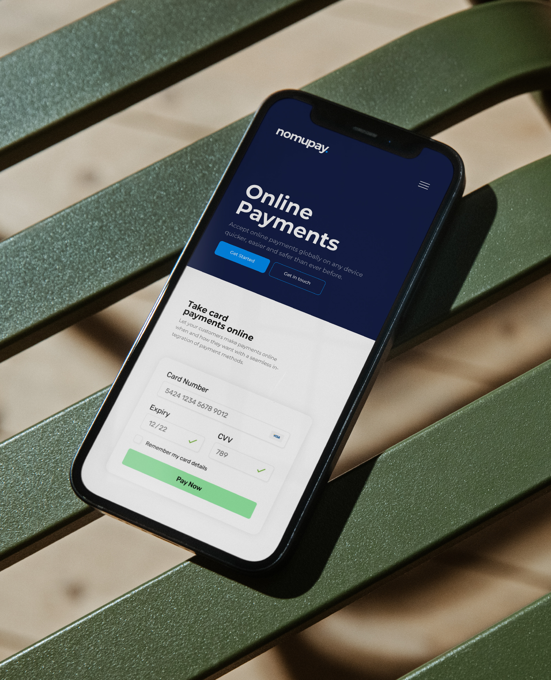 Preview of website design on mobile
