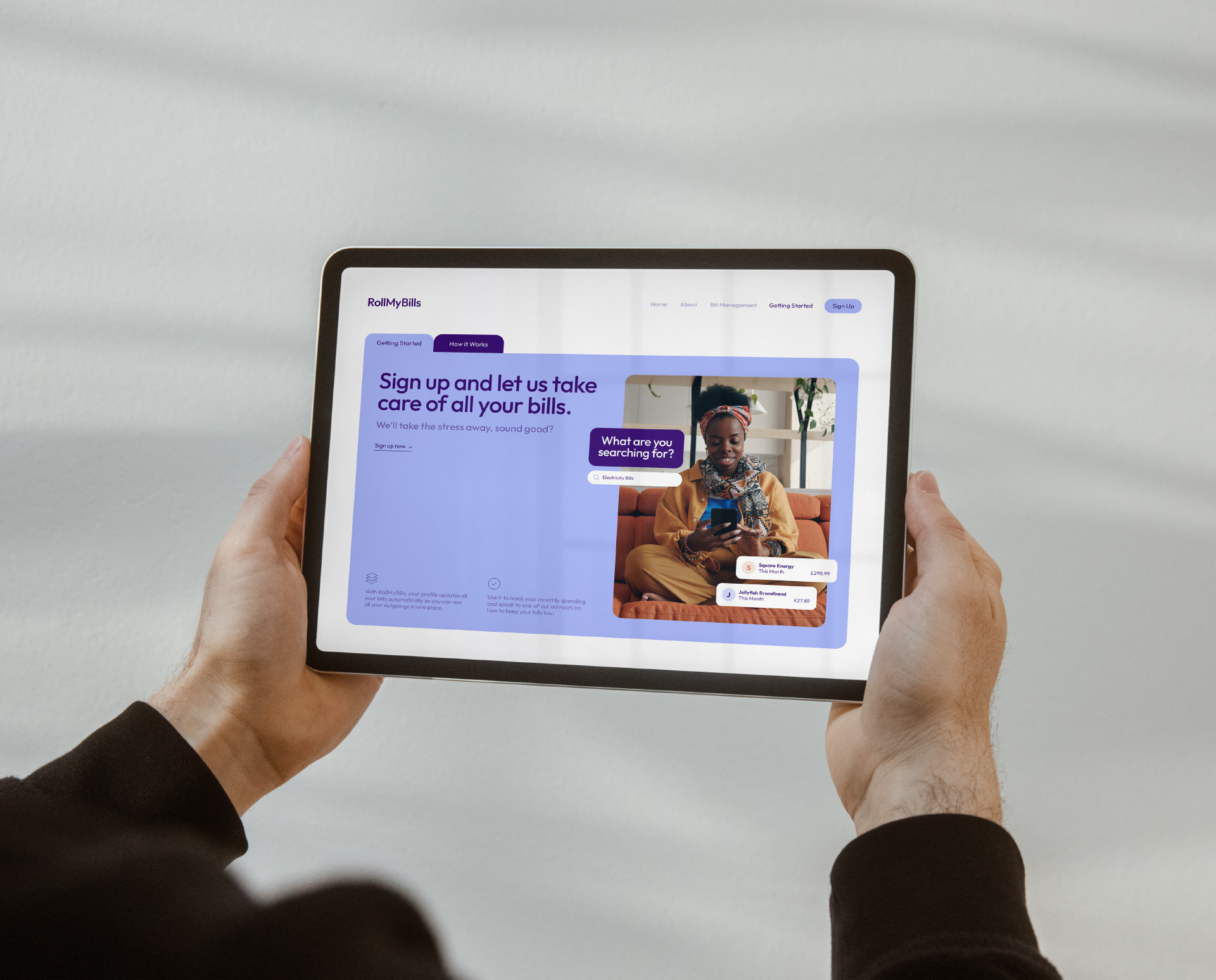 Preview of design on tablet