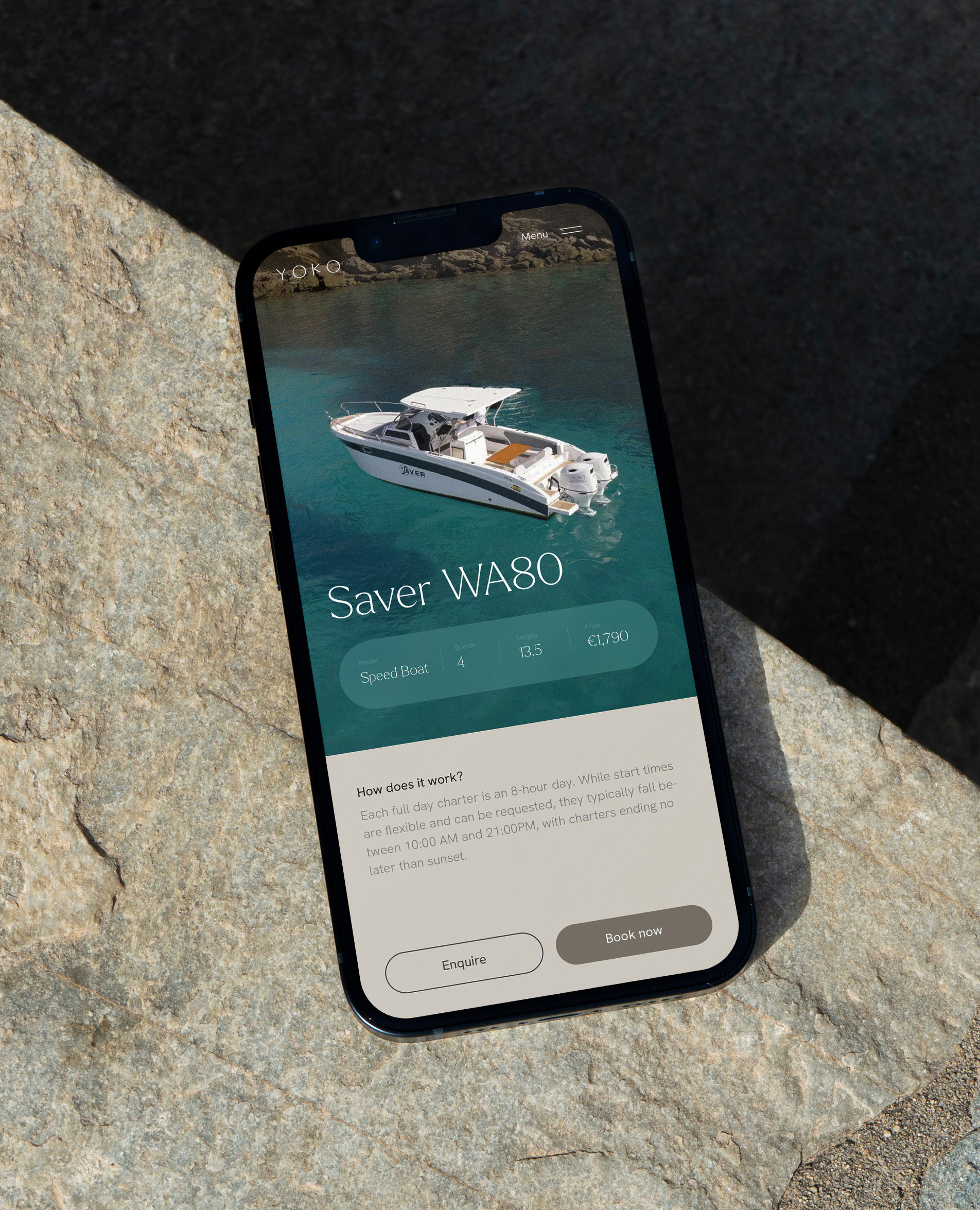 Preview of website design for mobile